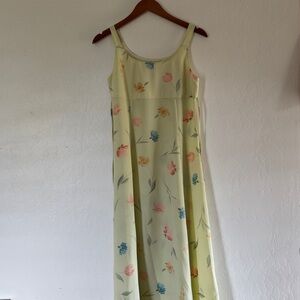 yellow floral maxi dress with tie in back | size: M